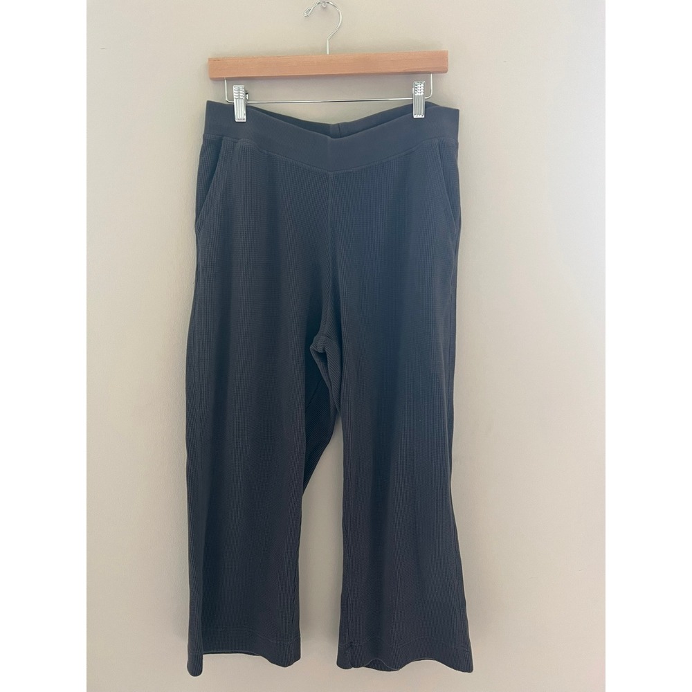 Pact Organic Cotton Waffle Knit Lounge Pants Charcoal Gray Wide XL lounge